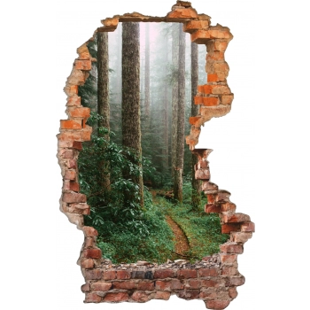 Dziura w ścianie 3D nr DP212 - Droga w lesie